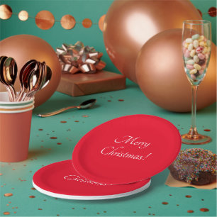 Red Merry Christmas Paper Plates