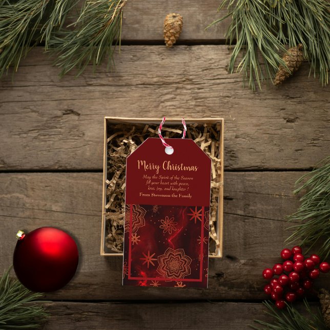 Red Merry Christmas Personalized Gift Tag (Red Merry Christmas Personalized Gift Tag)