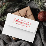 Red Merry Christmas Post Office Self-inking Stamp<br><div class="desc">Featuring a timeless design in cheerful red,  this easy-to-use stamp will save you time while adding a stylish finish to your Christmas cards,  invitations,  and packages. Perfect for spreading holiday cheer with every letter! Customize with your name and address for a quick and professional look.</div>