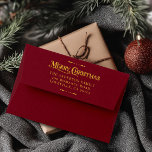 Red  Merry Christmas Return Address Envelope<br><div class="desc">The bright red color is sure to catch everyone’s eye, and the friendly lettering adds a festive touch to your holiday cards. It’s perfect for spreading warm wishes to family and friends, making your mail look merry and bright. Add a little joy to your Christmas mailing with this stylish and...</div>