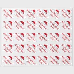 Red Merry Christmas Santa Hat wrapping paper | Zazzle