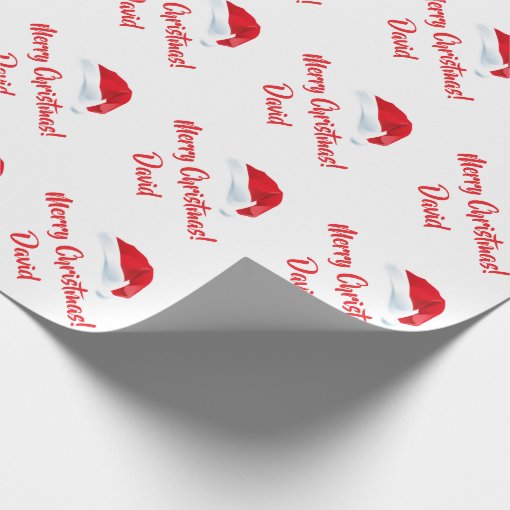 Red Merry Christmas Santa Hat wrapping paper | Zazzle