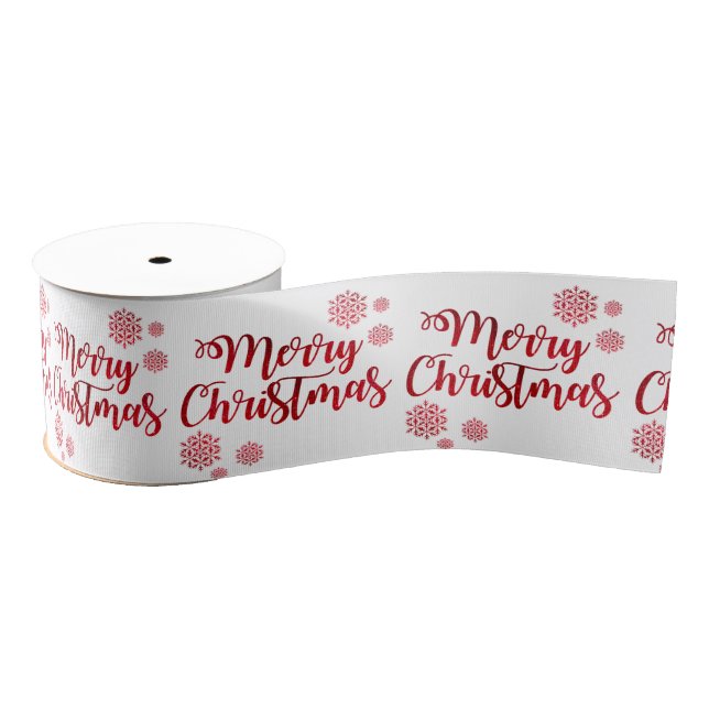 Red Merry Christmas Satin Ribbon (Spool)