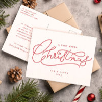 Red Merry Christmas Script Minimalist