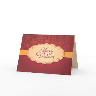 Red Merry Christmas snowflake card