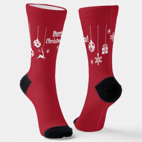 Red Merry Christmas Socks