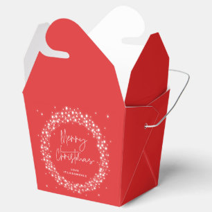 Red Merry Christmas Sparkling Lights Favor Boxes