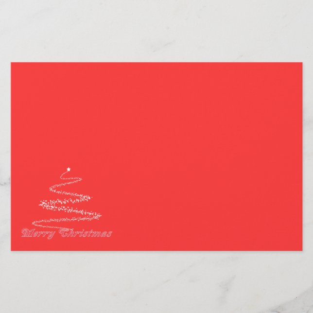 Red Merry Christmas Stationery (Front)