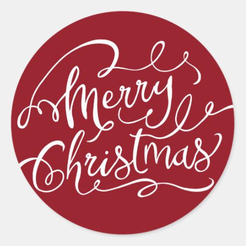 Red Merry Christmas Stickers
