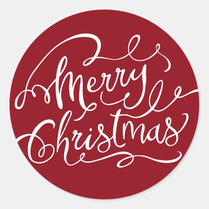 Red Merry Christmas Stickers | Zazzle.com