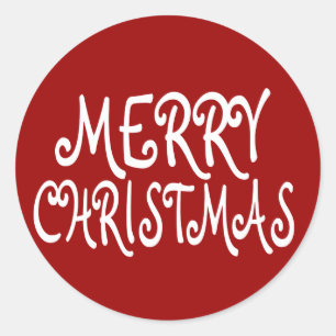 Red Merry Christmas Stickers