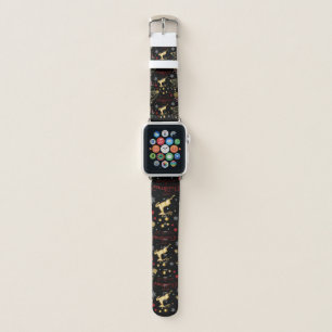 Red Merry Christmas Tree Apple Watch Band