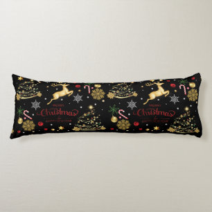 Red Merry Christmas Tree Body Pillow