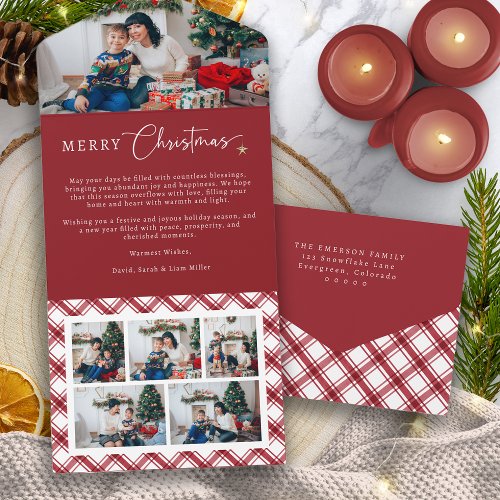 Red Merry Christmas Trifold Card