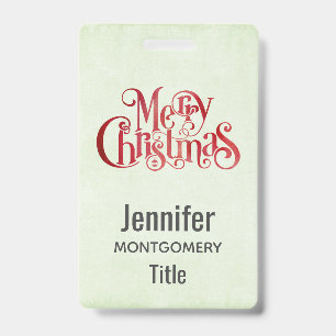 Red Merry Christmas Typography Festive Font Badge