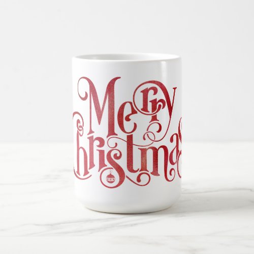 Red Merry Christmas Typography Festive Font Coffee Mug