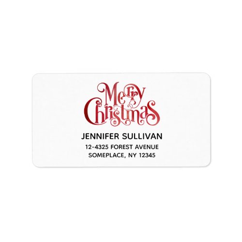 Red Merry Christmas Typography Festive Font Label