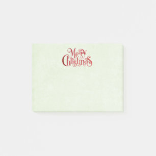 Red Merry Christmas Typography Festive Font Post-it Notes