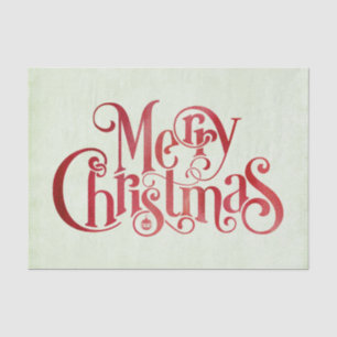 Red Merry Christmas Typography Festive Font Tissue Paper