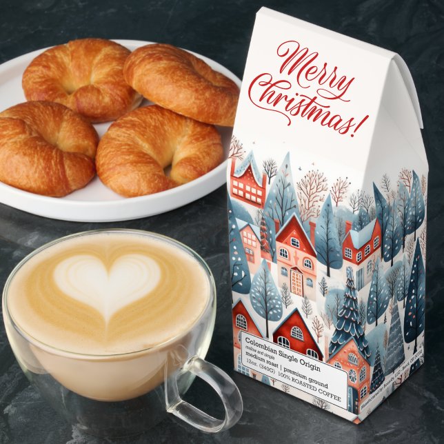 Red Merry Christmas Village Roasted Coffee (Breakfast)
