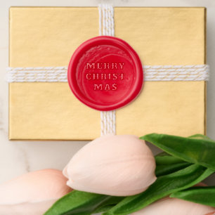 Red Merry Christmas Wax Seal Sticker