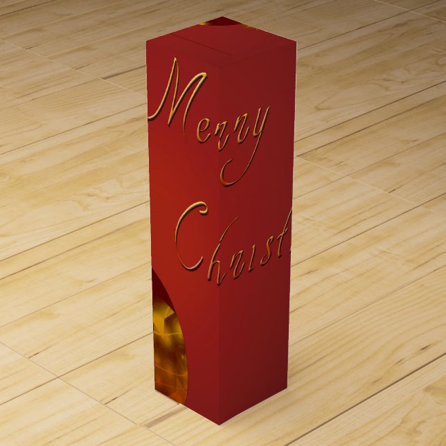 Red Merry Christmas Wine Gift Box (Front)