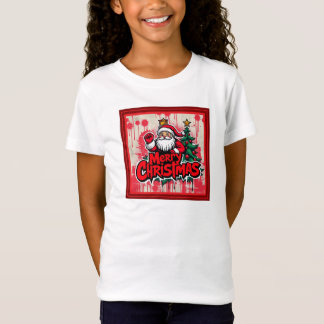 Red Merry Christmas With Santa clause T-Shirt