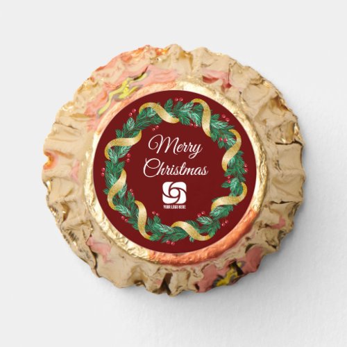 Red Merry Christmas Wreath Custom Company Party Reeses Peanut Butter Cups