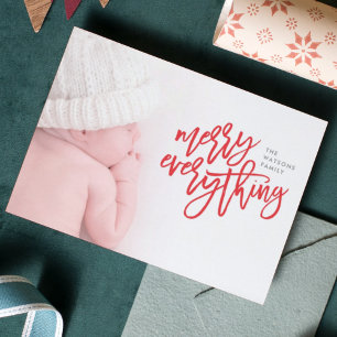 Red Merry Everything Christmas Photo Holiday Card