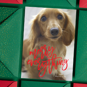 Red Merry Everything Photo Holiday Card