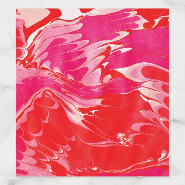 Red Merry Marble  Envelope Liner (Design)