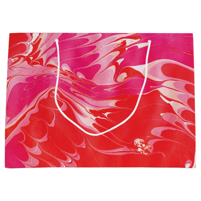 Red Merry Marble Large Gift Bag (Front)
