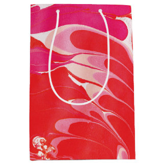 Red Merry Marble Medium Gift Bag