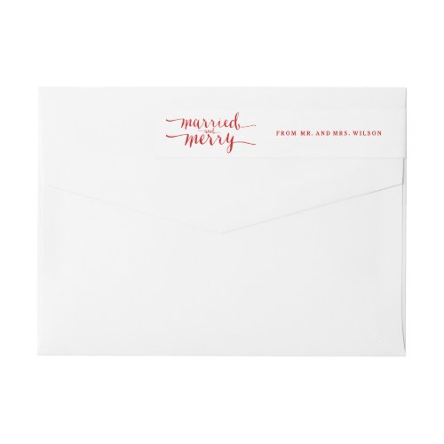 Red Merry  Married  Holiday Wraparound Label