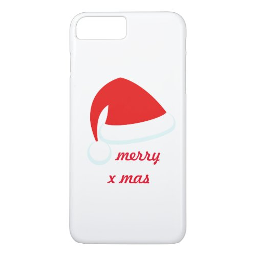 Red Merry Xmas Santa Hat iPhone 7 iPhone 8 Plus7 Plus Case