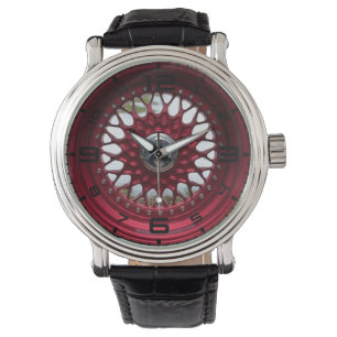Red Mesh Wheels Men's Watch