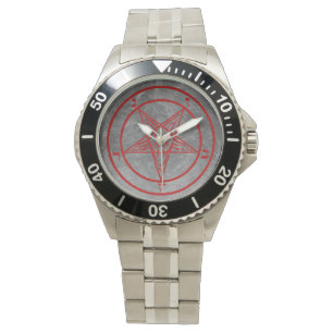 Red Metal Baphomet Watch