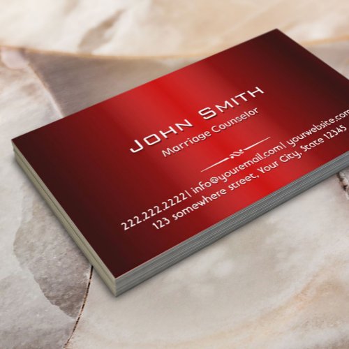 Red Metal Marriage Counseling Business Card
