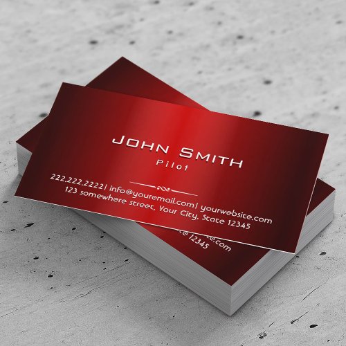 Red Metal PilotAviator Business Card