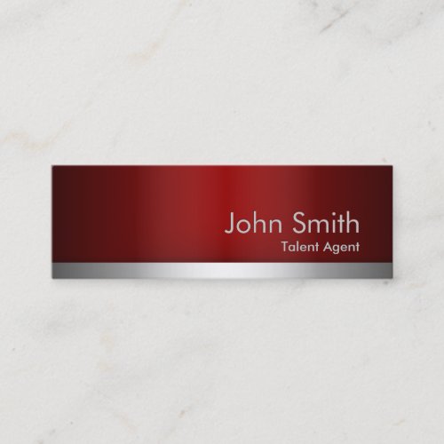 Red Metal Talent Agent Business Card