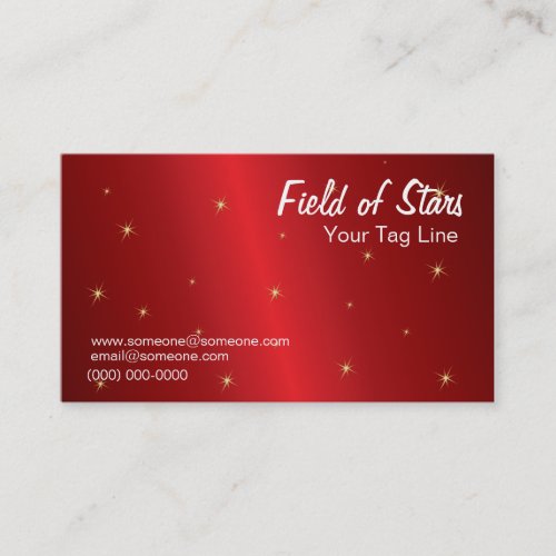 Red Metallic and Star Business Card