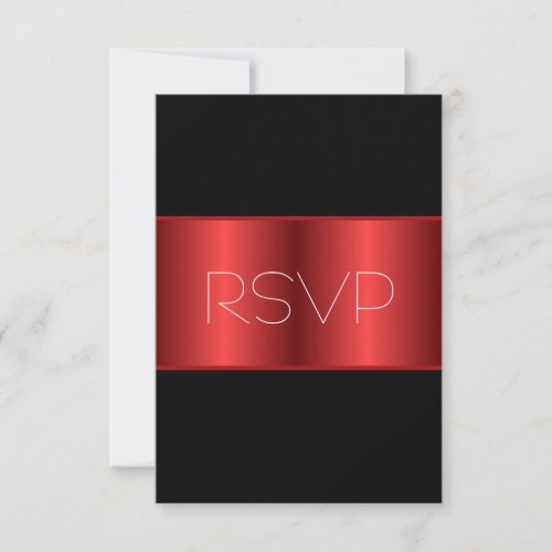 Red Metallic black RSVP Invites
