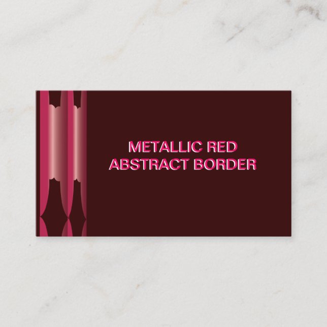 Red metallic border business card template (Front)