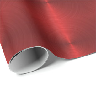 Red Metallic circle Wrapping Paper