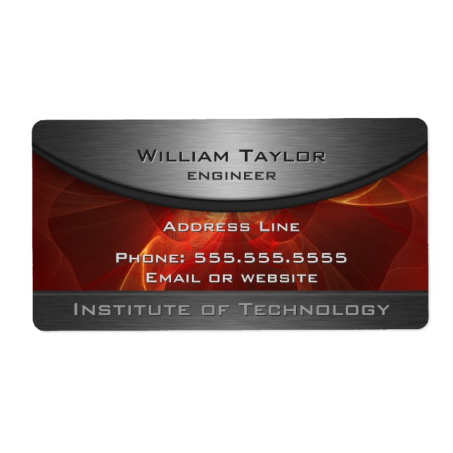 Red Metallic Elegance Label (Front)