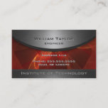 Red Metallic Elegance with QR code Business Card