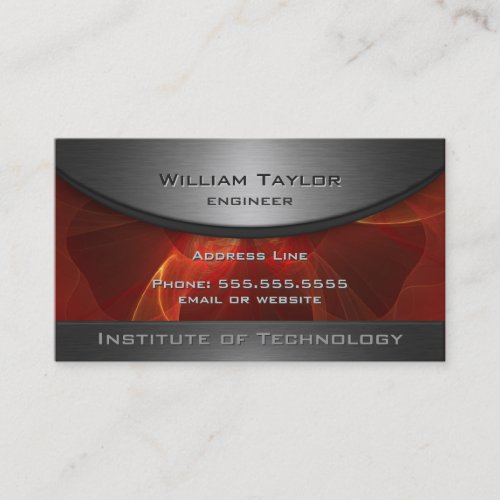Red Metallic Elegance with QR code Business Card Templates