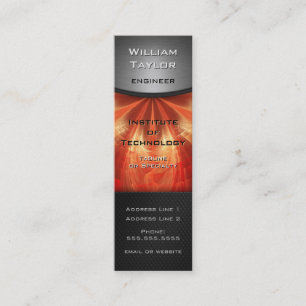 Red Metallic Elegance with QR code vertical Mini Business Card