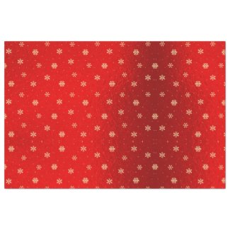 Red Metallic Foil Golden Snowflakes Christmas