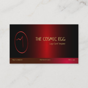 Red Metallic Geoglyph Symbol Cosmic Egg Logo Business Card